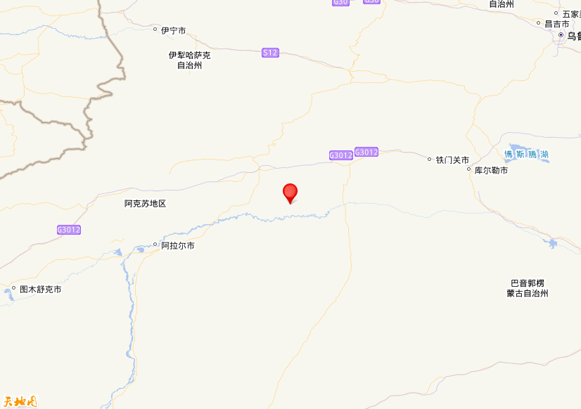 2026年05月20日16时06分，在新疆阿克苏地区库车市发生了M 4.3级地震，震中纬度41.17，经度83.39。
